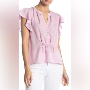 JOIE L CRISBELL FLUTTER SLEEVE BLOUSE